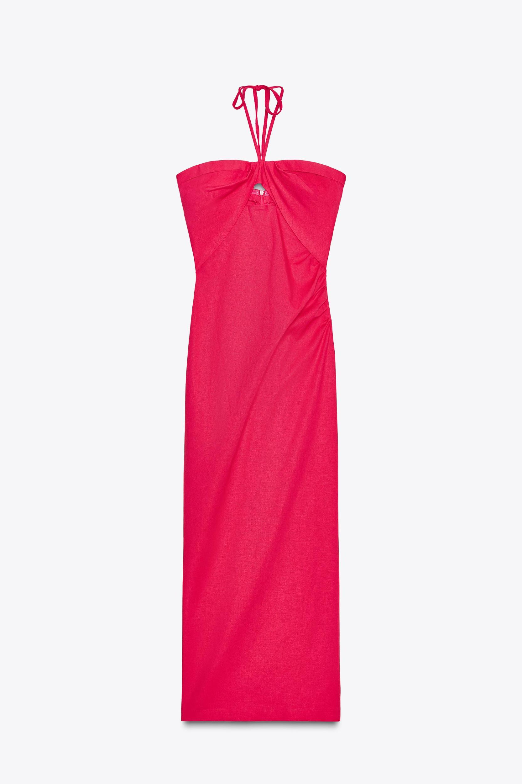 LINEN CUT OUT MIDI DRESS Product Image