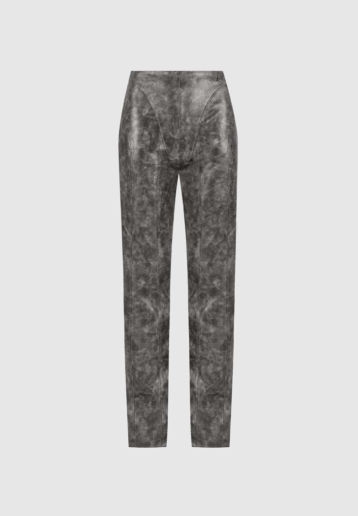 Vintage Leather Trousers - Grey Female Product Image