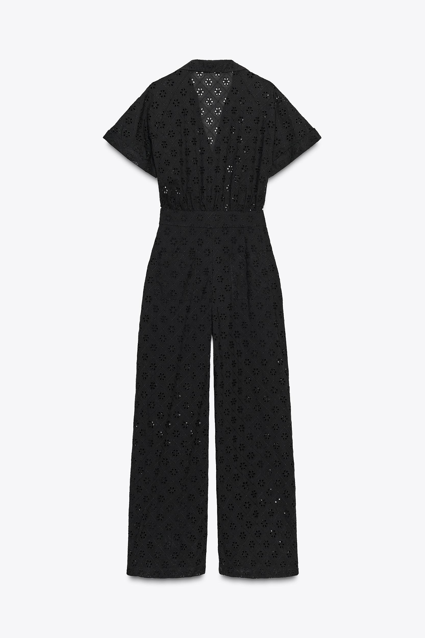 EMBROIDERED EYELET BUCKLE JUMPSUIT Product Image