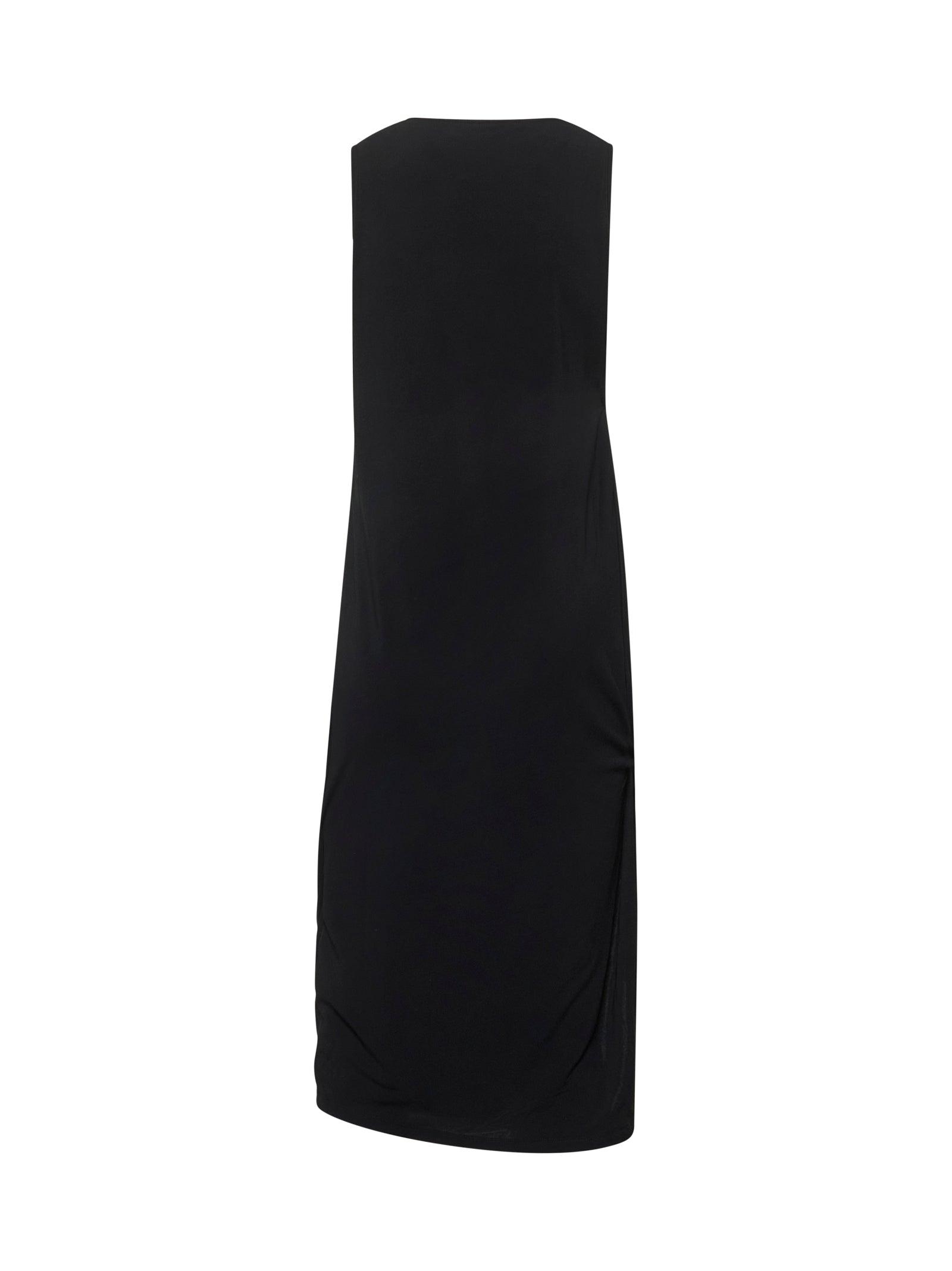 JACQUEMUS Draped Sleeveless Peplum Dress With Asymmetrical Hem In Black Product Image