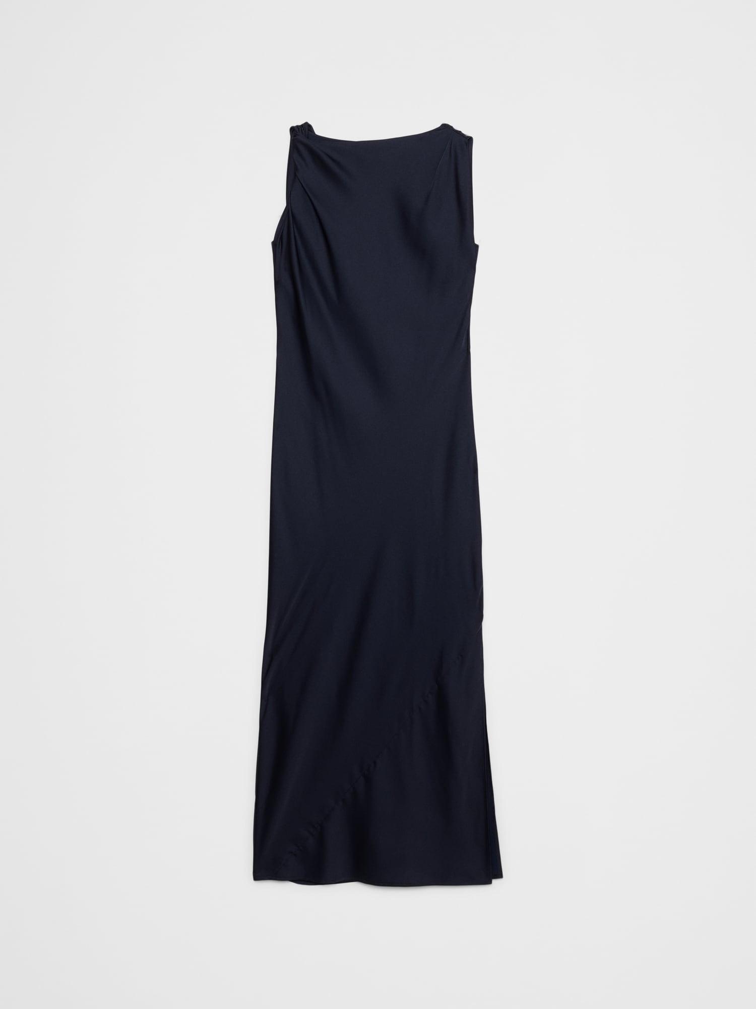 Satin Twist Shoulder Maxi Dress Product Image