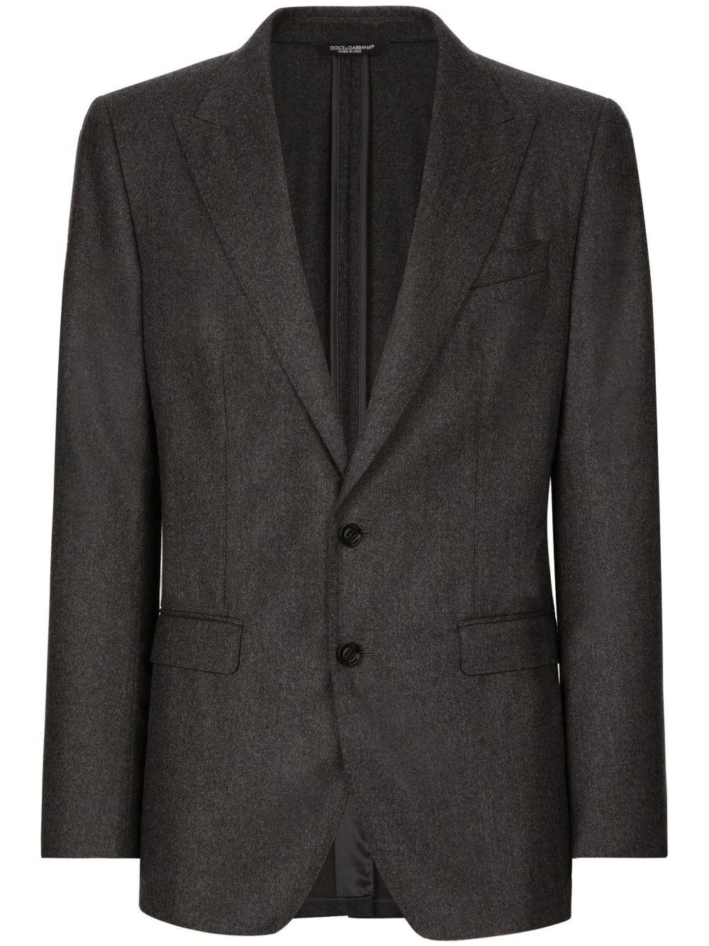 DOLCE & GABBANA Single-breasted Wool Taormina-fit Jacket In Grey Product Image