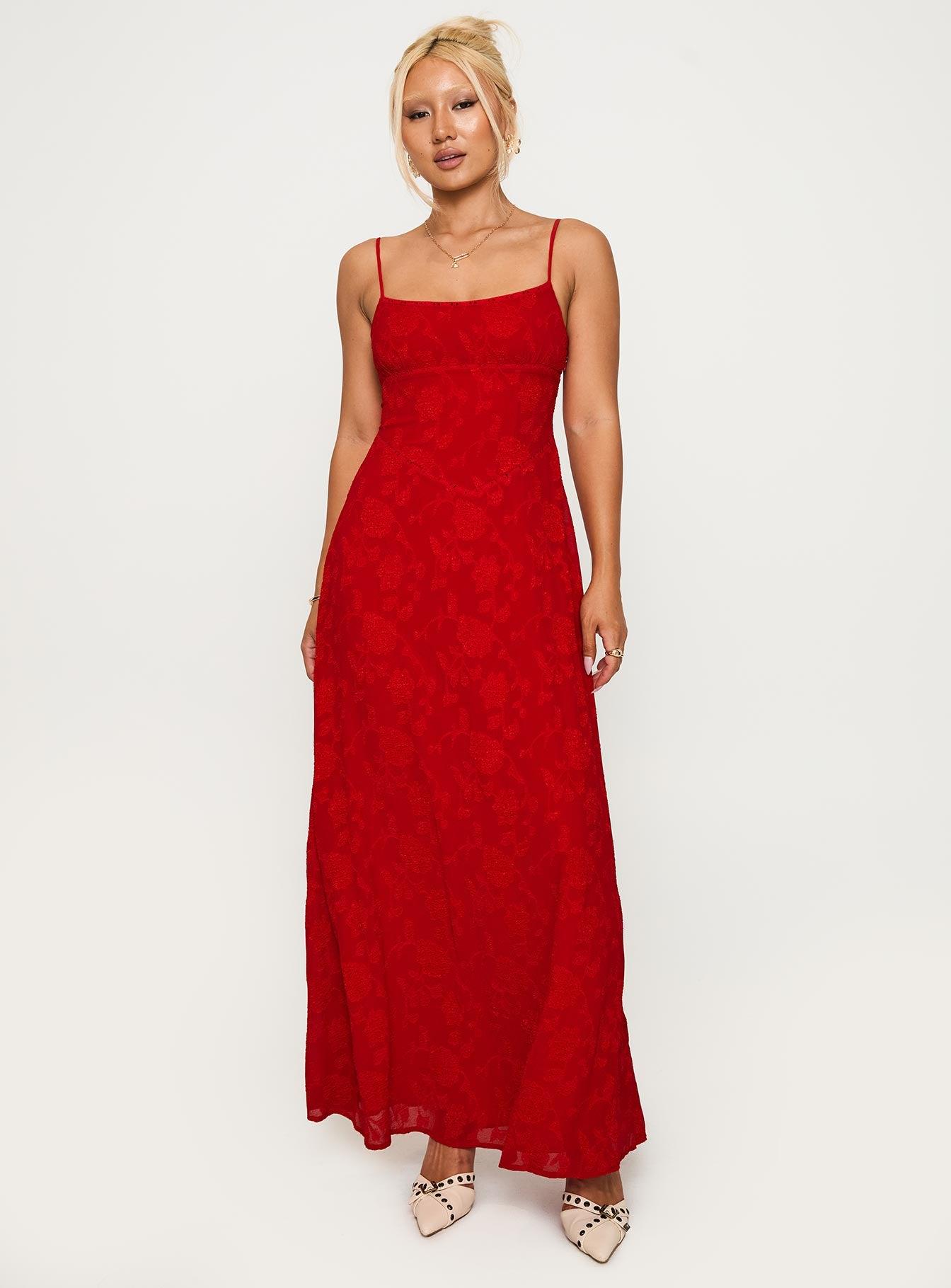South Of France Maxi Dress Red Product Image