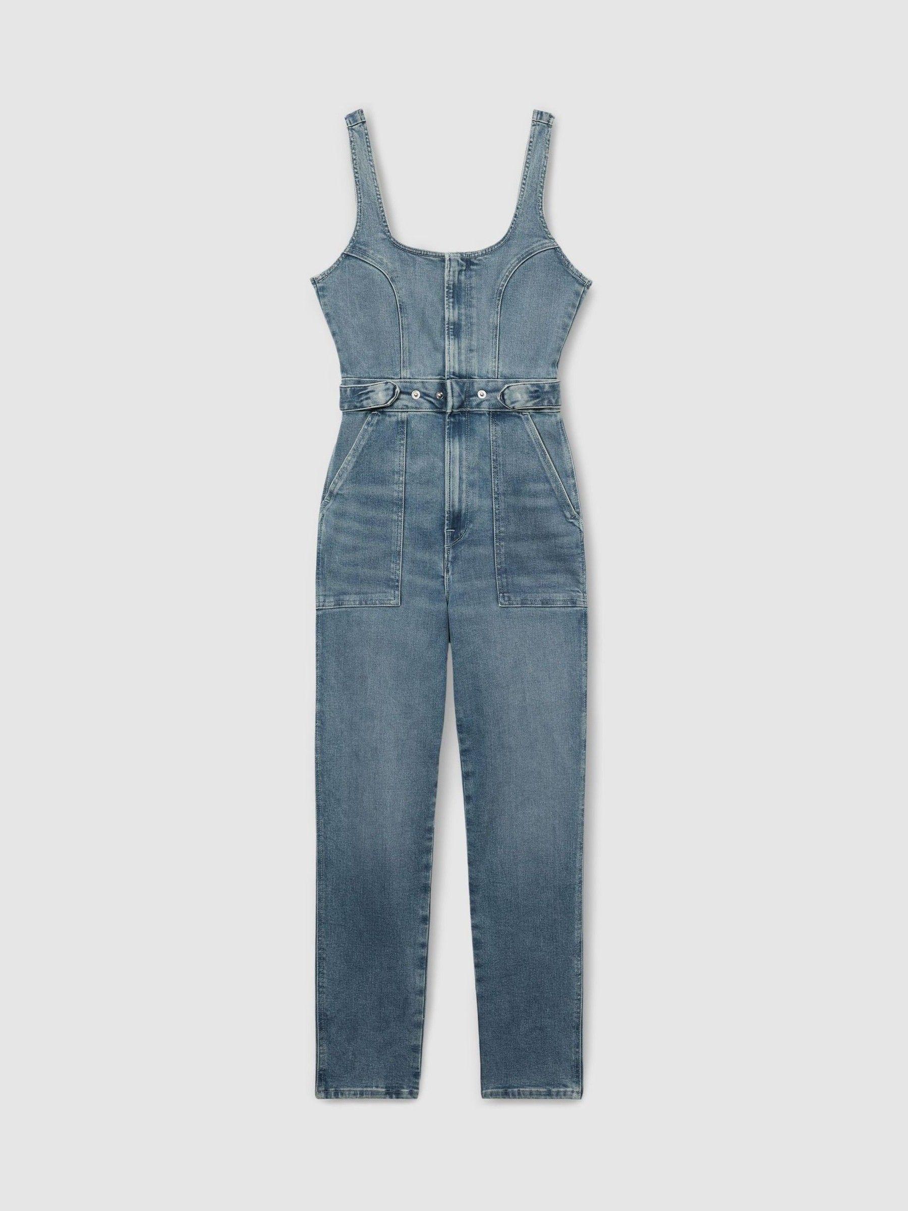 Good American Denim Jumpsuit in Mid Blue Product Image