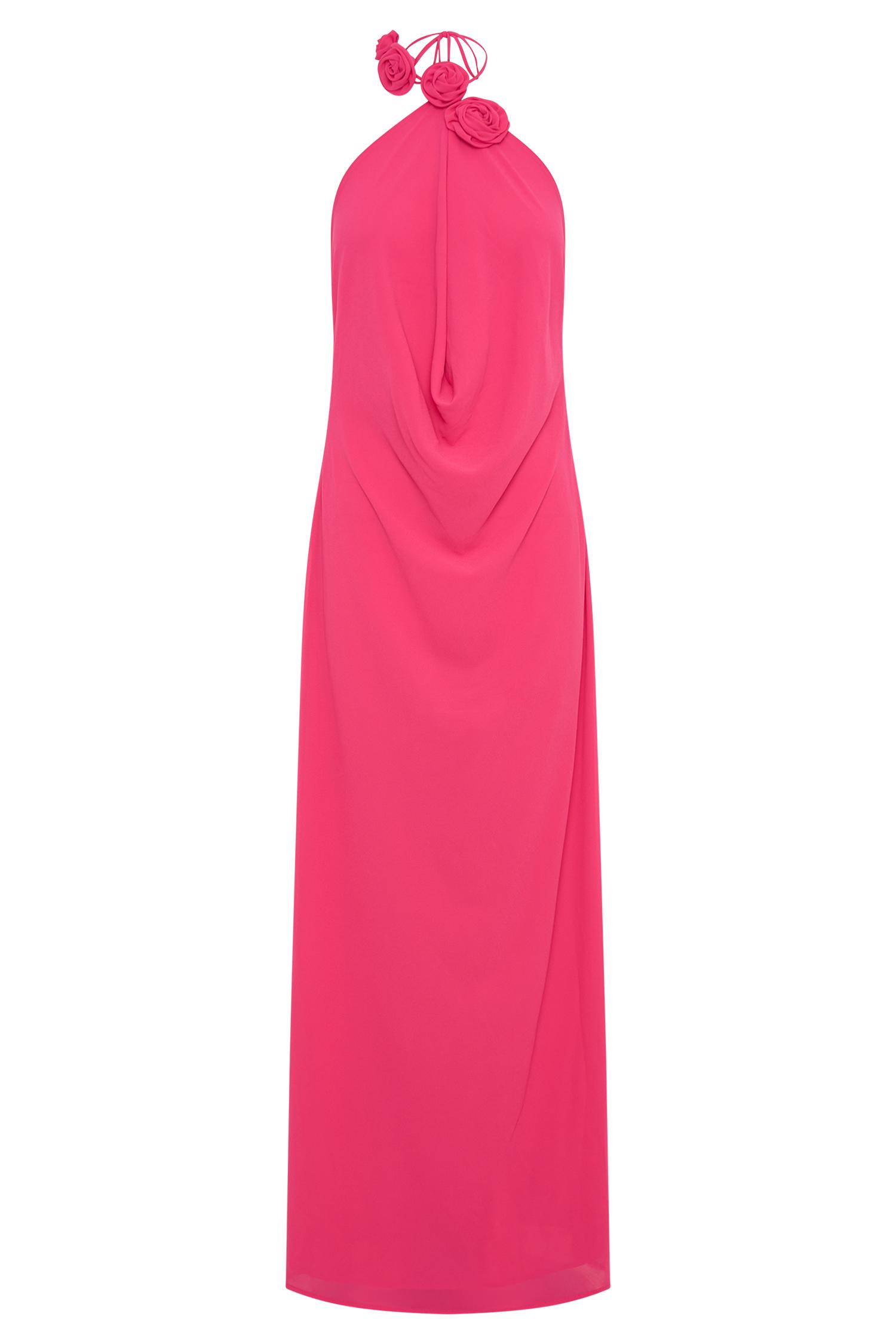 Rosalia Cowl Neck Maxi Dress - Raspberry Product Image