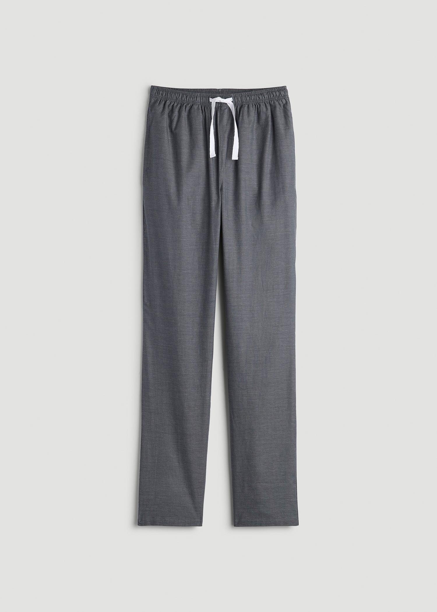 Woven Pajama Pants for Tall Men in Grey Pin Dot Male Product Image