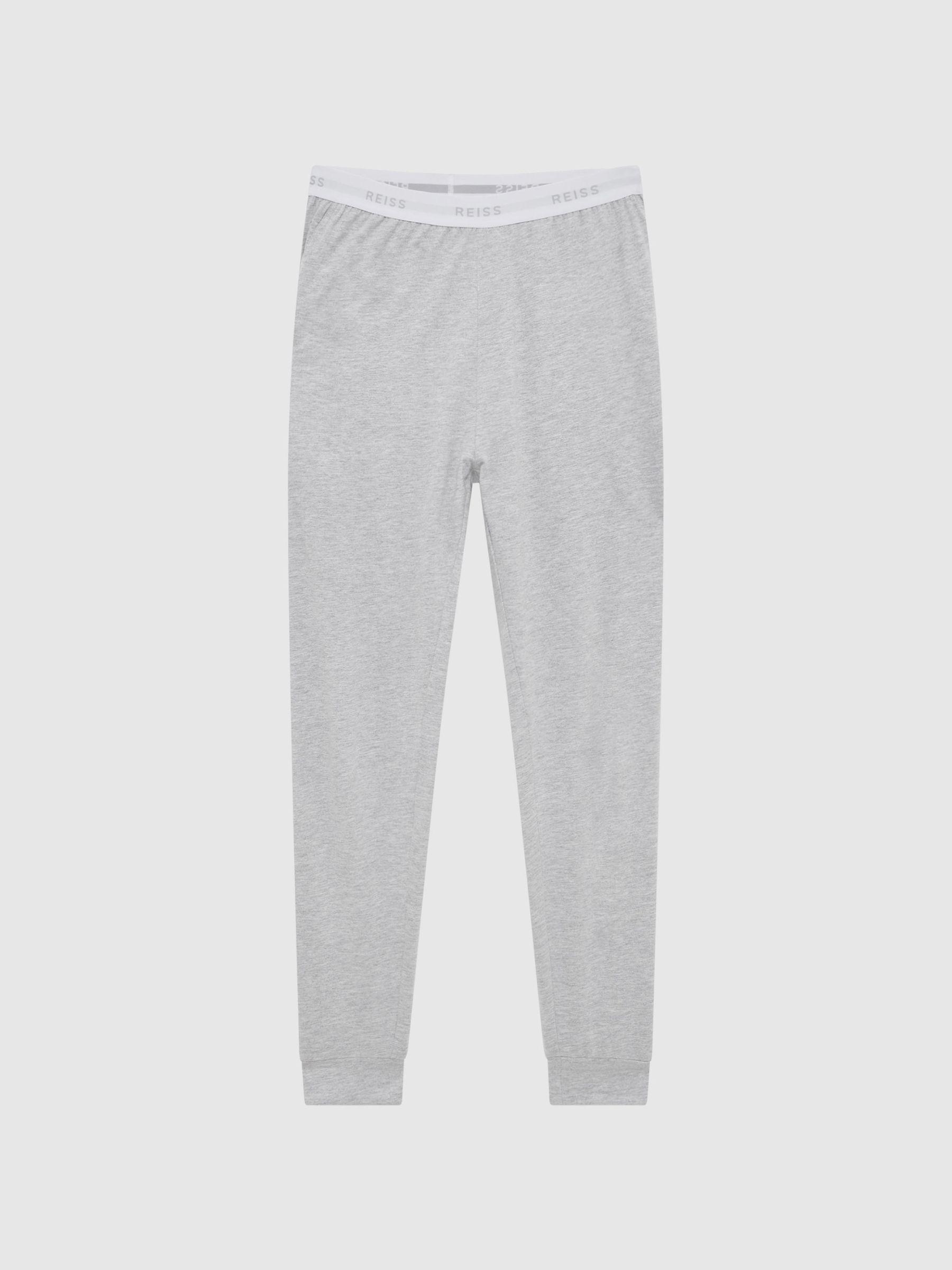 Cotton-Blend Joggers in Grey Melange Product Image