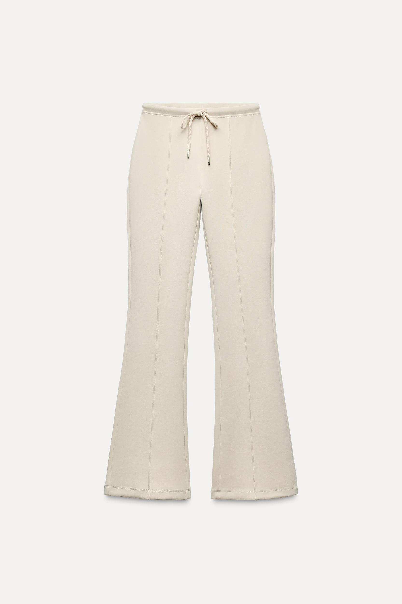 FLARE INTERLOCK PANTS WITH SEAMS Product Image