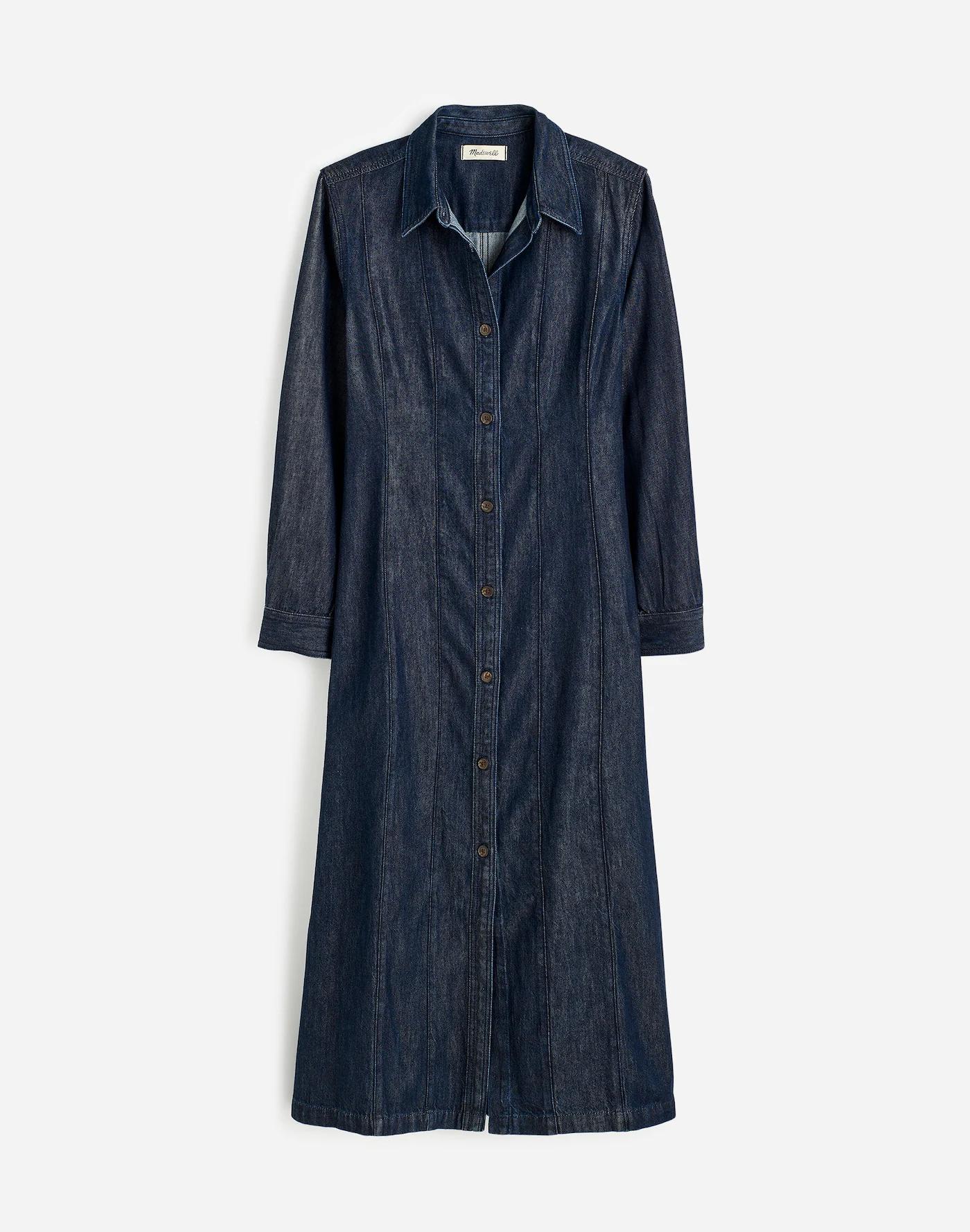 Seamed Midi Shirtdress in Segovia Wash: Airy Denim Edition Product Image