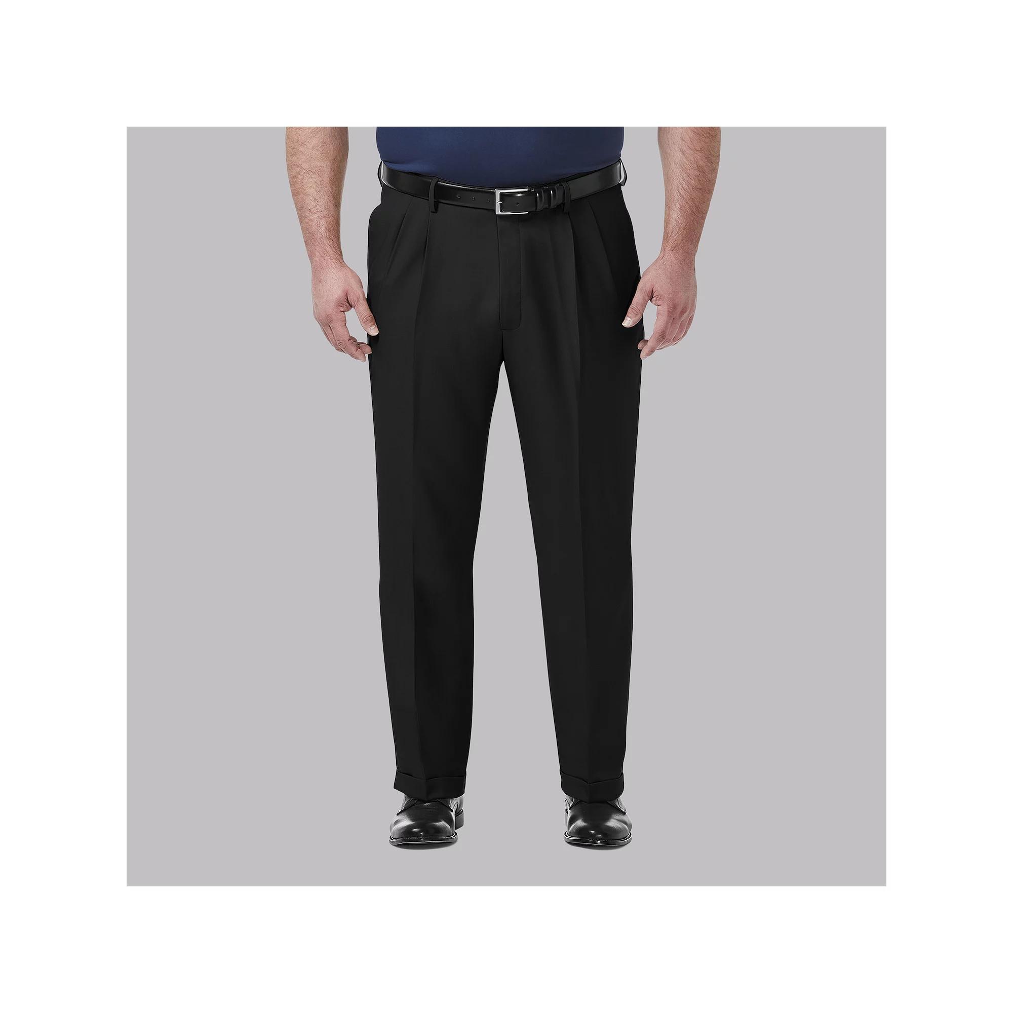 Big & Tall Haggar® Premium Comfort Classic-Fit Pleated Hidden Expandable Waistband Dress Pants, Men's,  Product Image