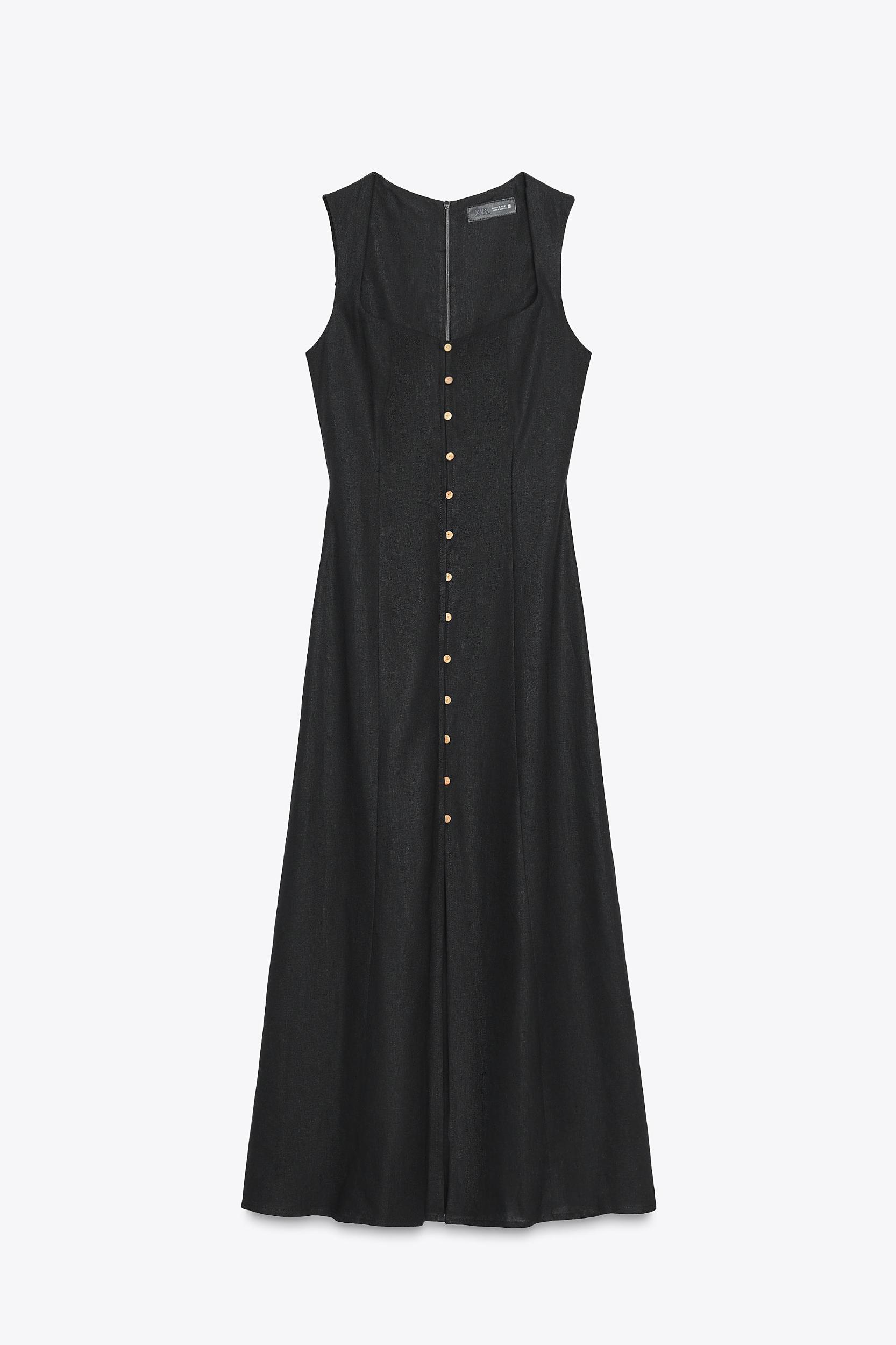 LINEN MIDI DRESS Product Image