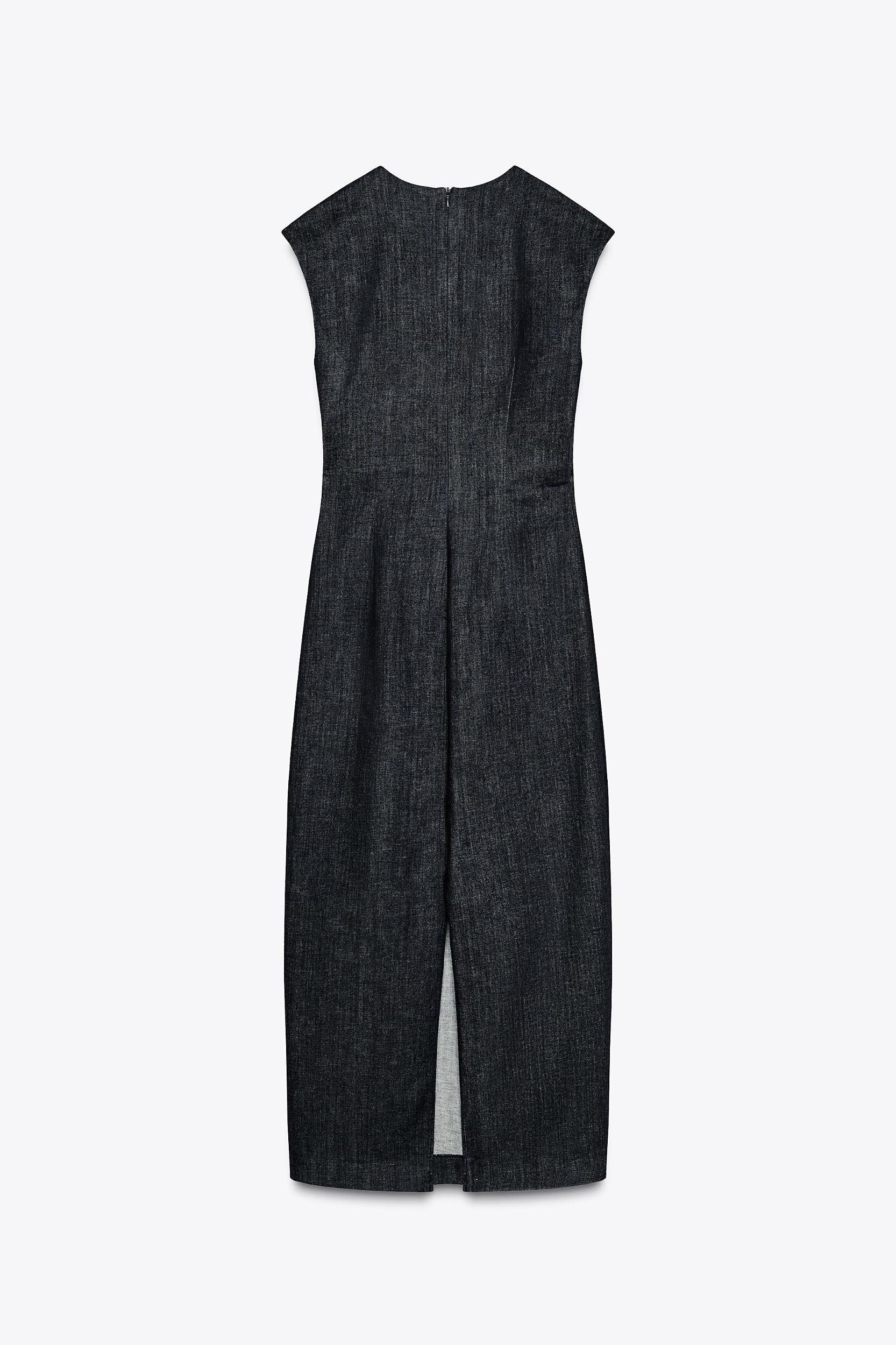 GOLD APPLIQUÉ Z1975 MIDI DENIM DRESS Product Image