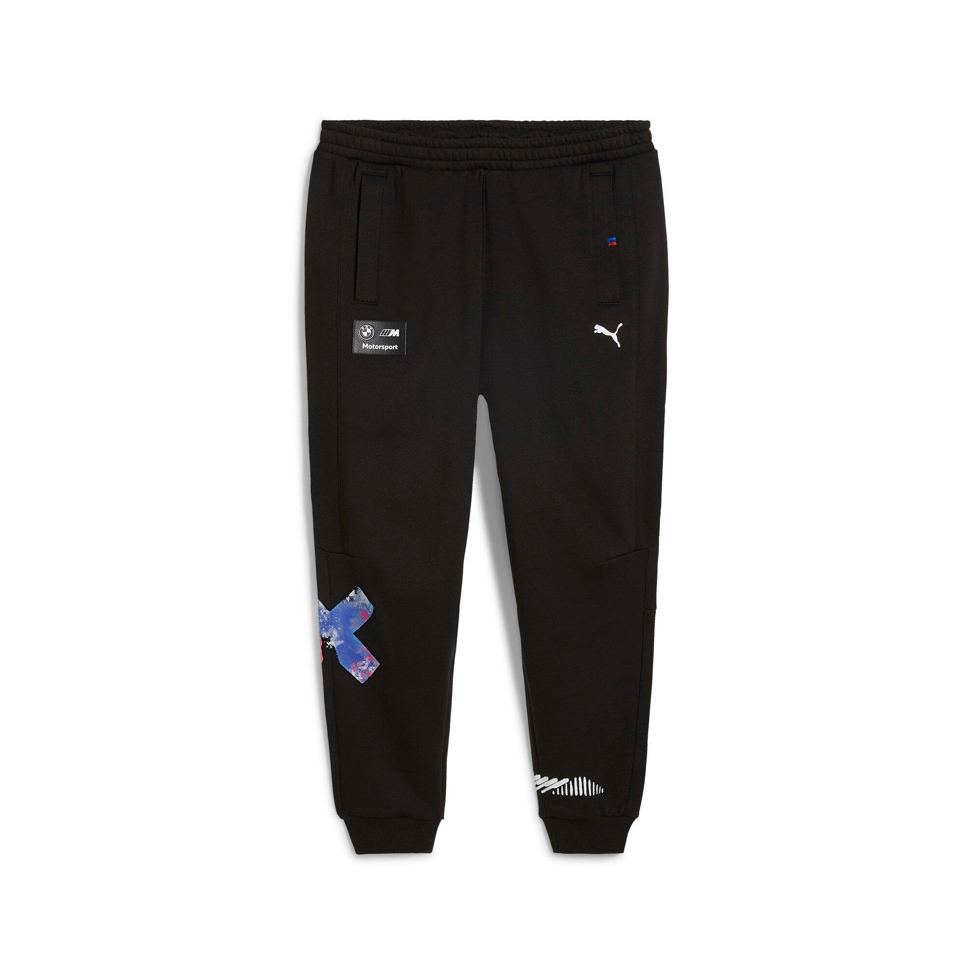 Relaxed Drawstring Trousers with Turn-Ups in Black Product Image