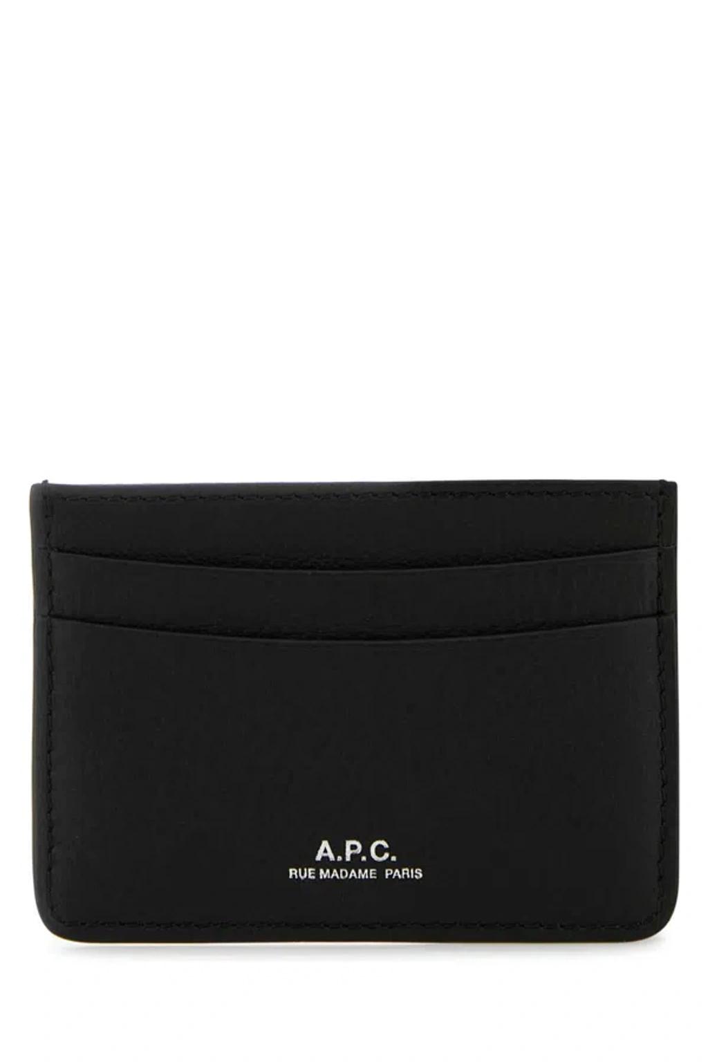 APC A.p.c. Men Black Leather Andre Card Holder Product Image