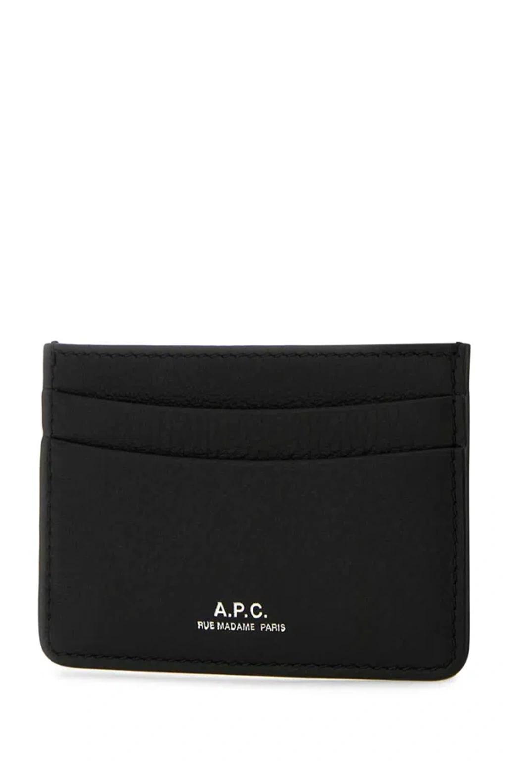APC A.p.c. Men Black Leather Andre Card Holder Product Image