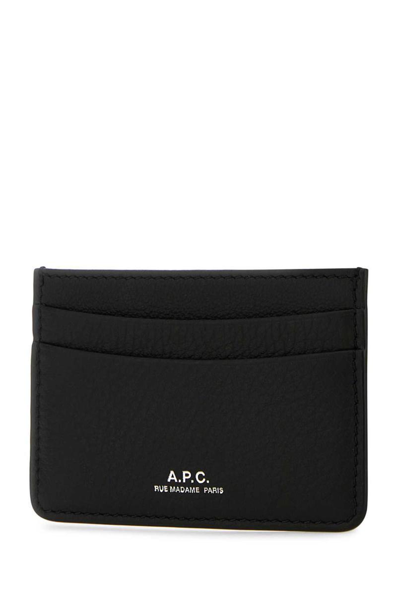 APC A.p.c. Men Black Leather Andre Card Holder Product Image