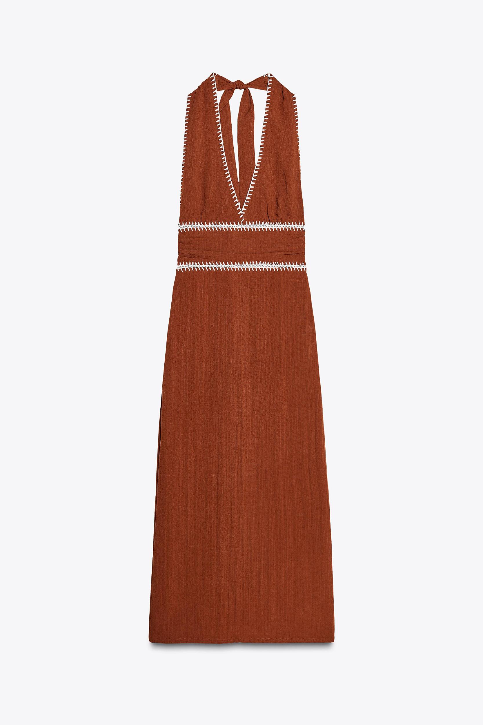 EMBROIDERED MIDI DRESS Product Image