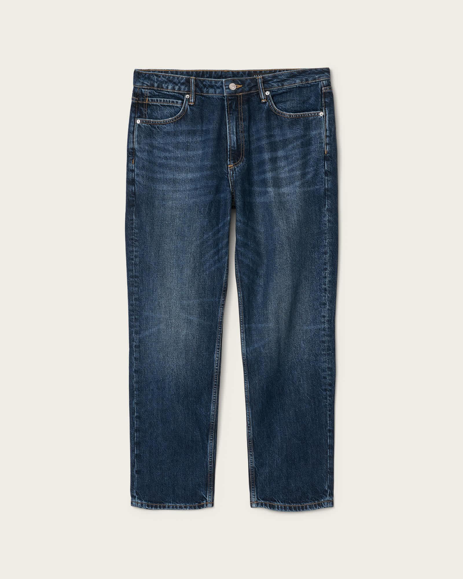 Reid Straight Fit Denim Jeans Dark Indigo | ALLSAINTS US Product Image