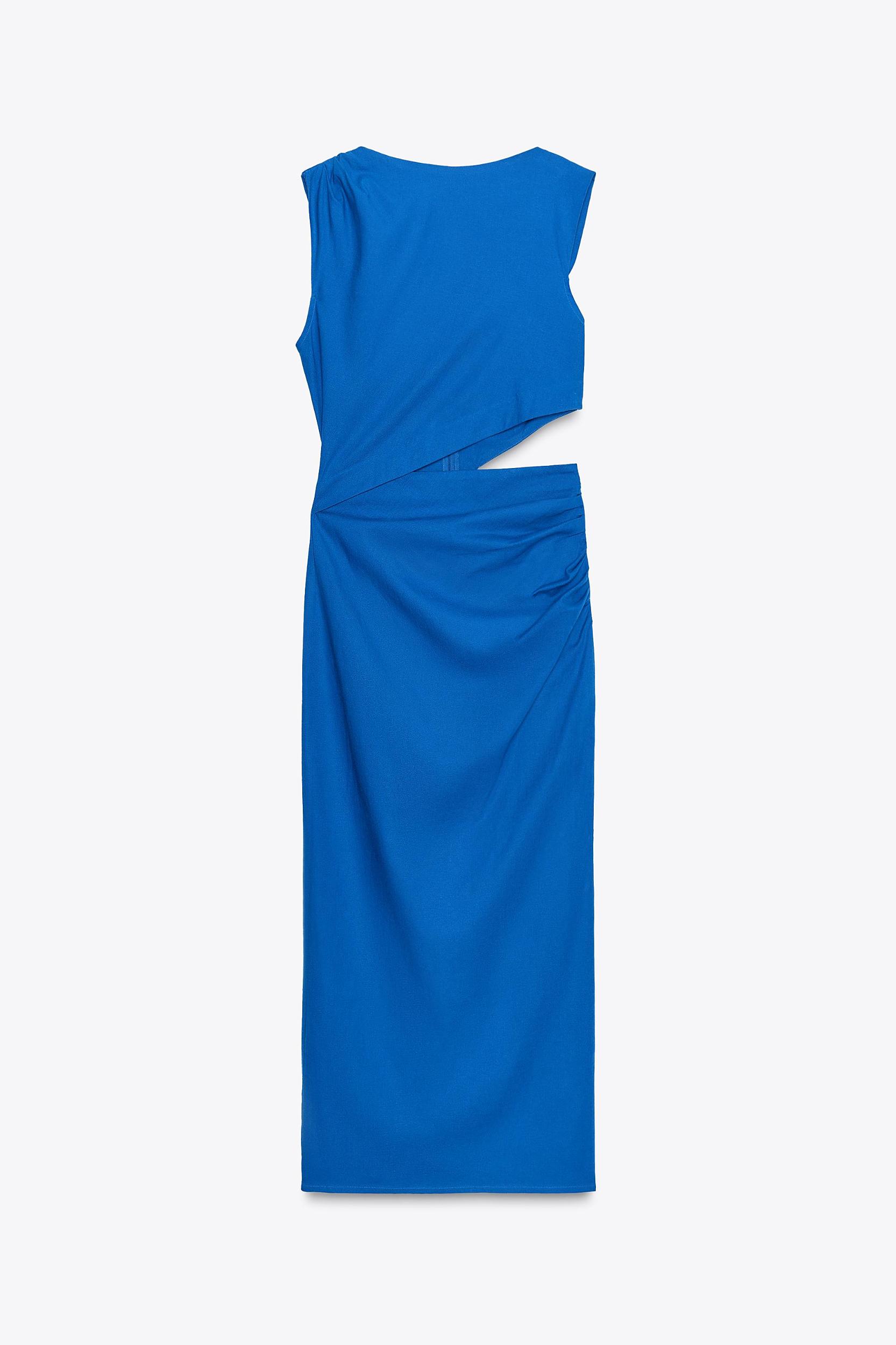 LINEN CUT OUT MIDI DRESS Product Image