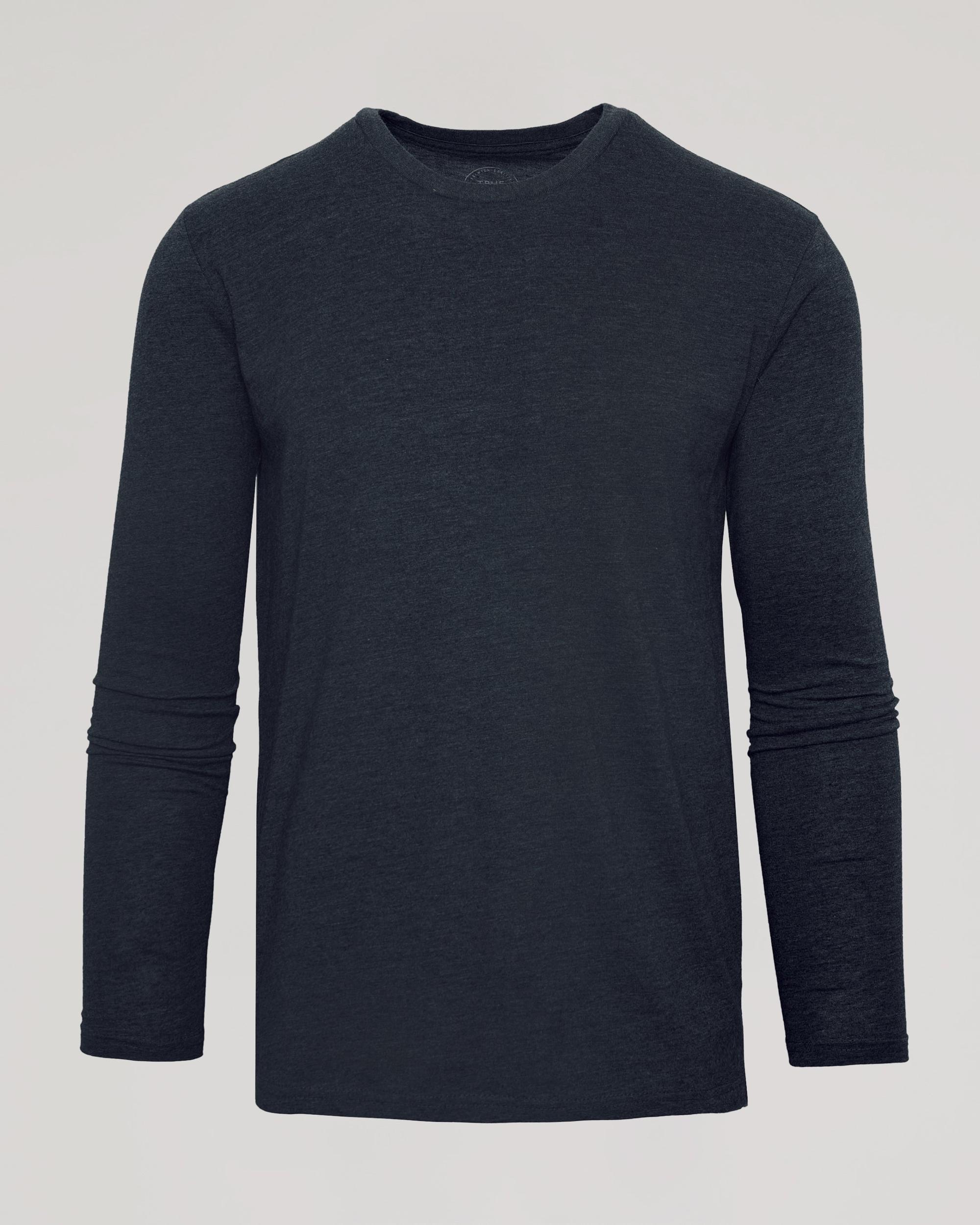 Charcoal Heather Gray Classic Long Sleeve Crew Neck Product Image