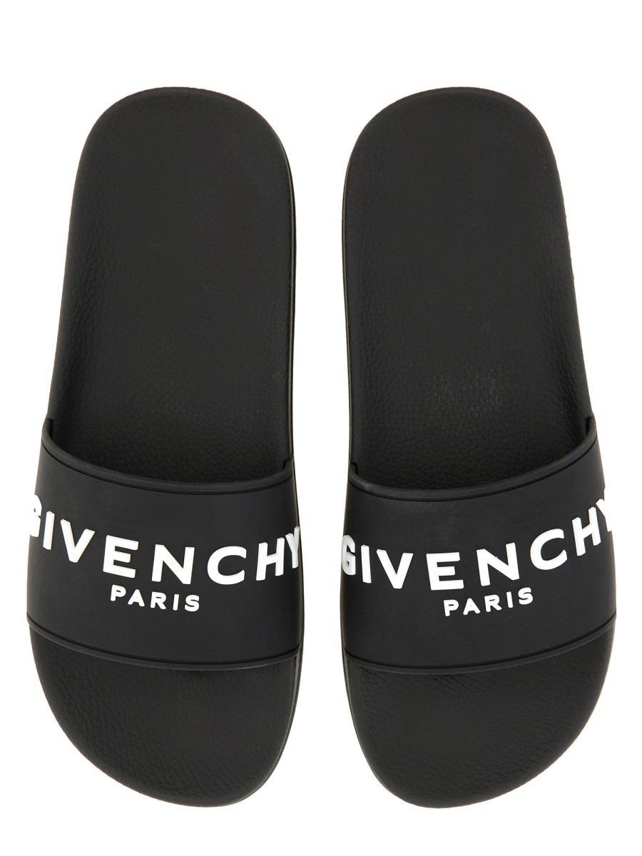 Black Logo-Print Pool Slides Product Image