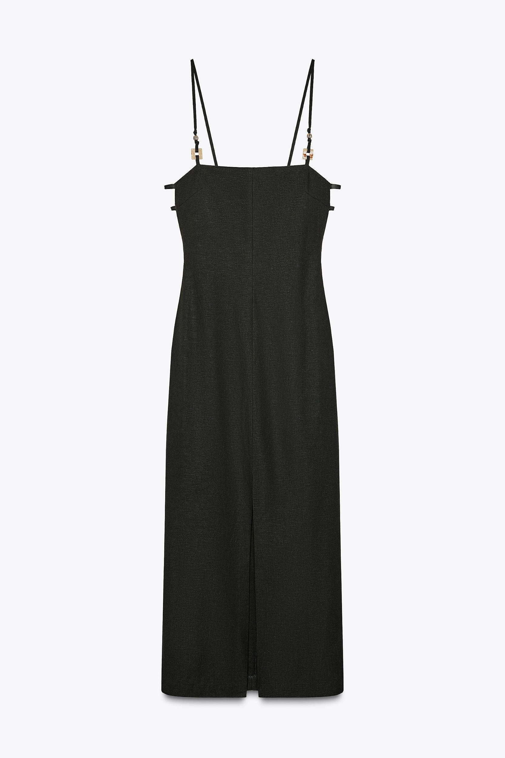 LINEN MIDI DRESS Product Image