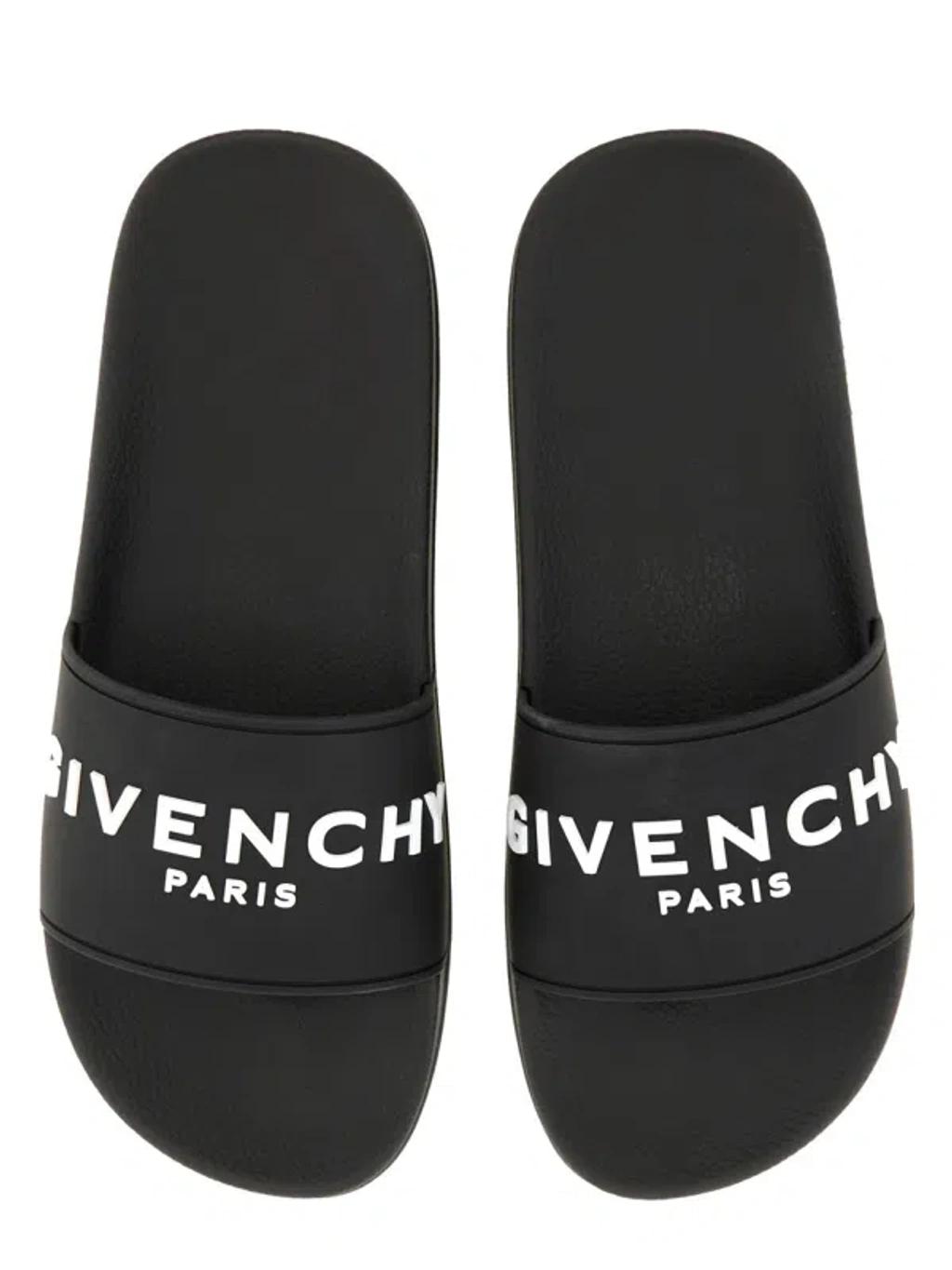 Black Logo-Print Pool Slides Product Image