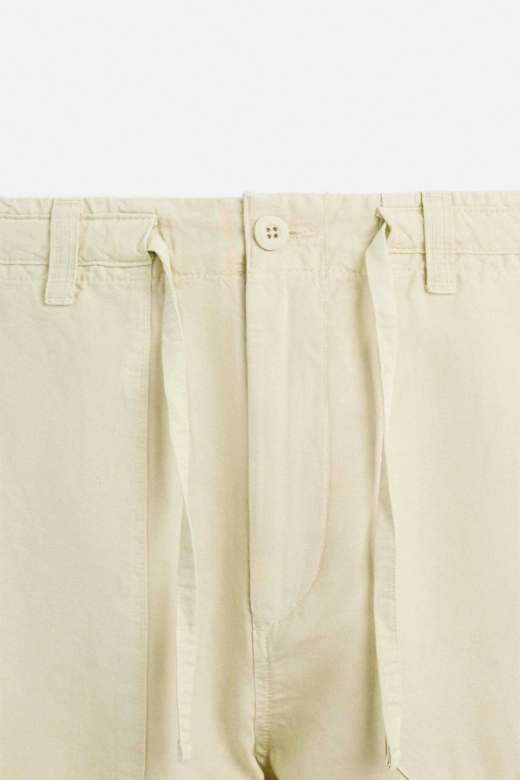 STRAIGHT FIT LINEN COTTON PANTS Product Image