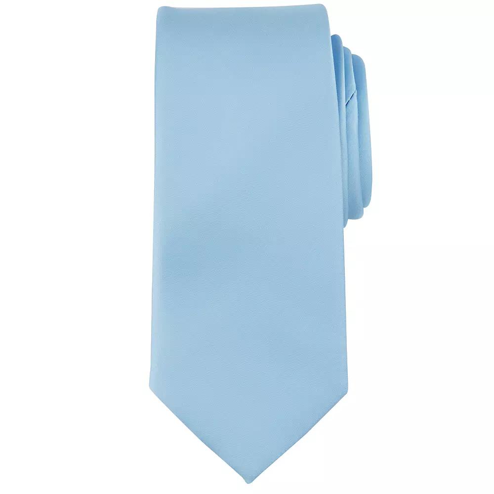 Men's Bespoke Solid Sateen Slim Tie, Heavenly Sateen Product Image