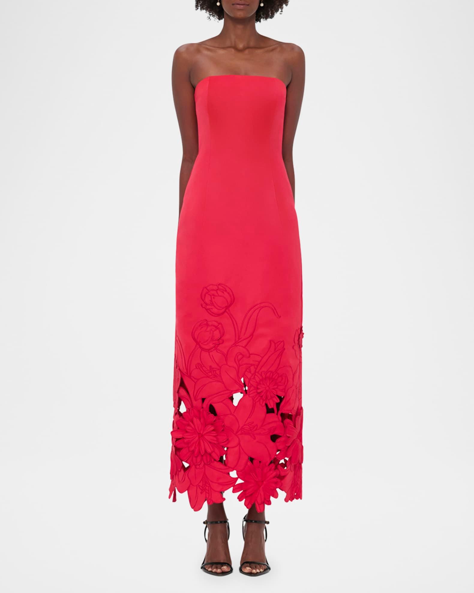 Zayna Embroidered Cutout Bustier Maxi Dress Product Image