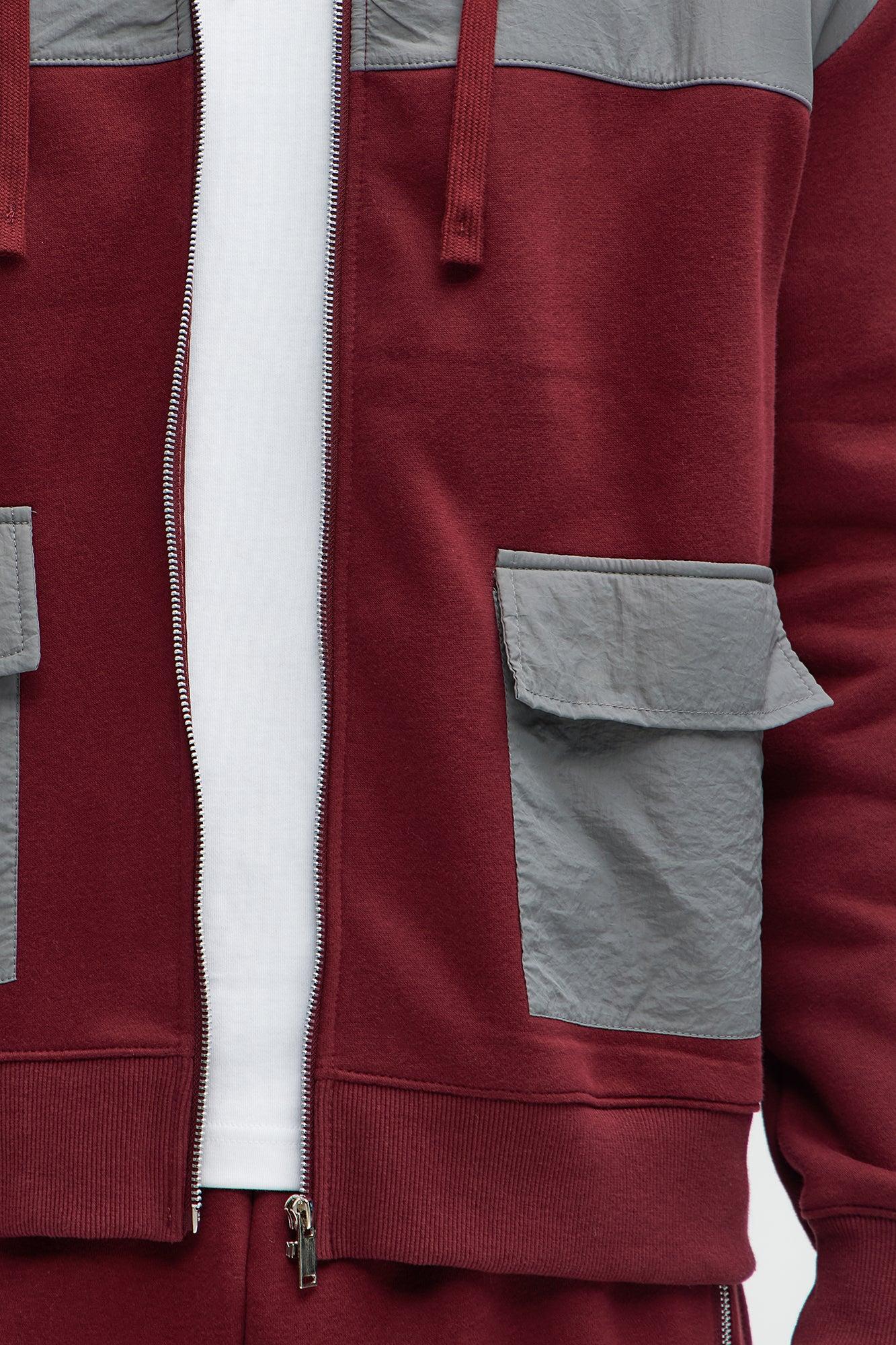 Mount Ridge Zip Up Hoodie - Burgundy Product Image