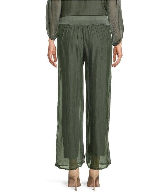 M Made in Italy Silky Wide Leg Pull-On Pants Product Image