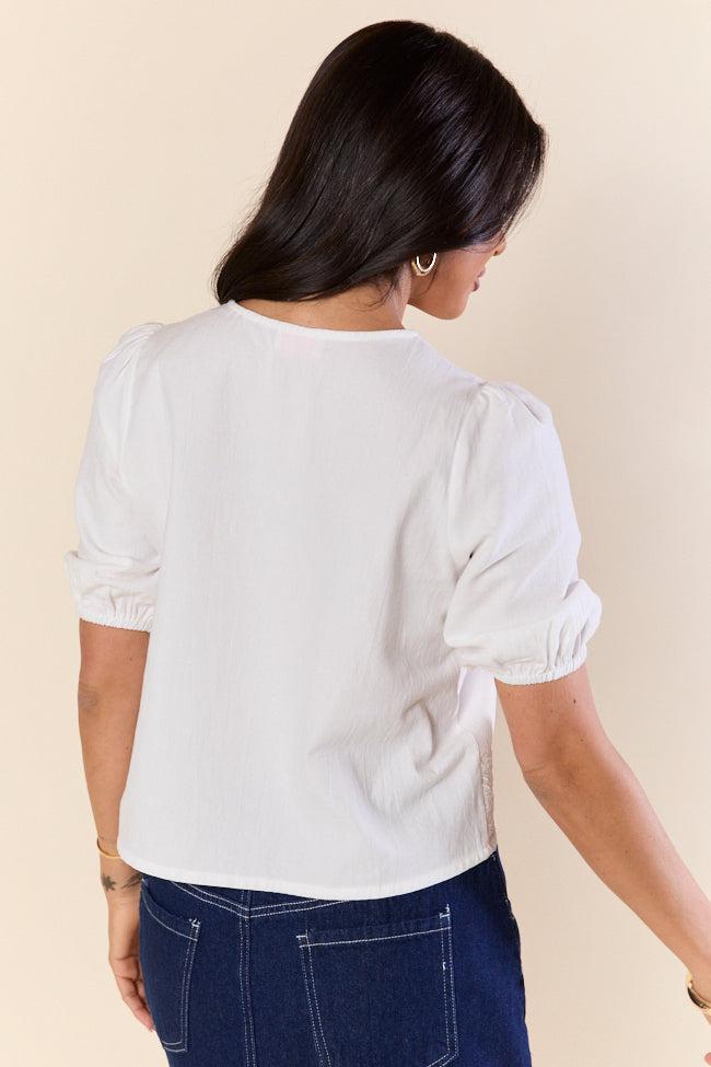 Grow Freely Ivory Floral Embroidered Blouse FINAL SALE Product Image