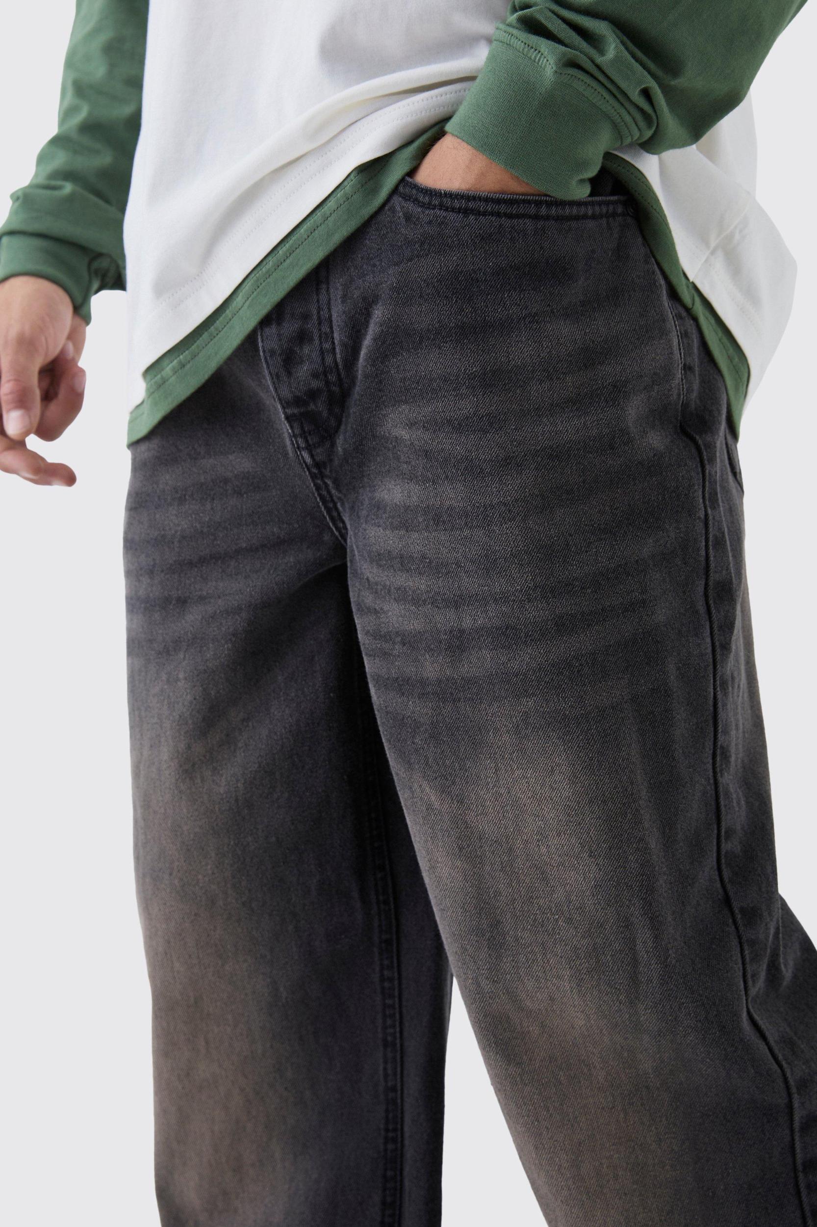 Relaxed Fit Brown Washed Jeans | boohooMAN USA Product Image