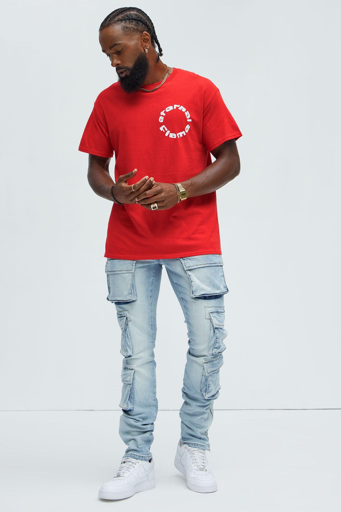 Eternal Flame Circle Short Sleeve Tee - Red Product Image