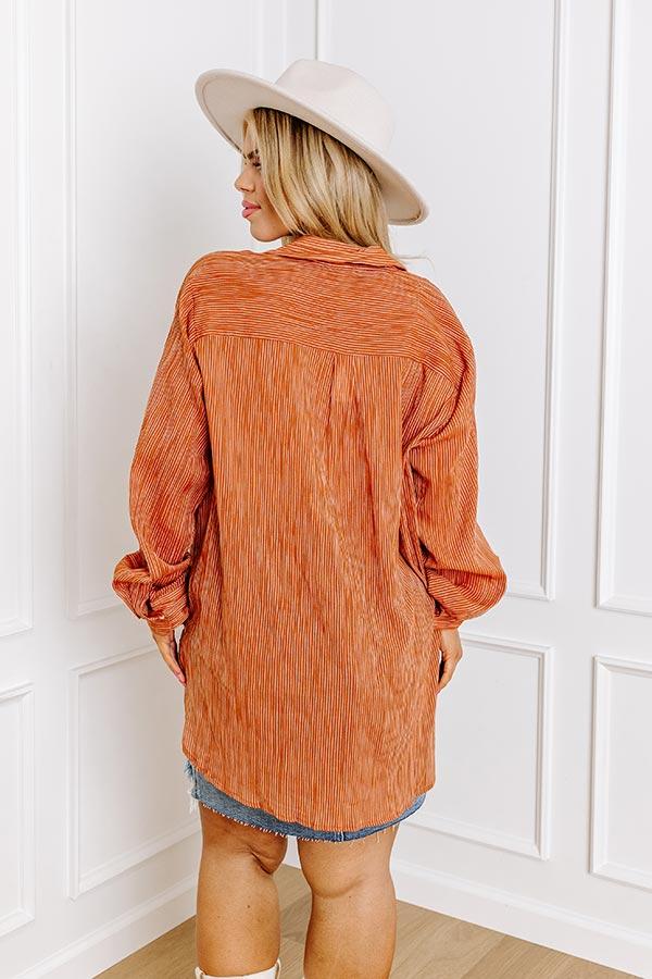 Stripes And Smiles Shift Top in Rust Curves Product Image