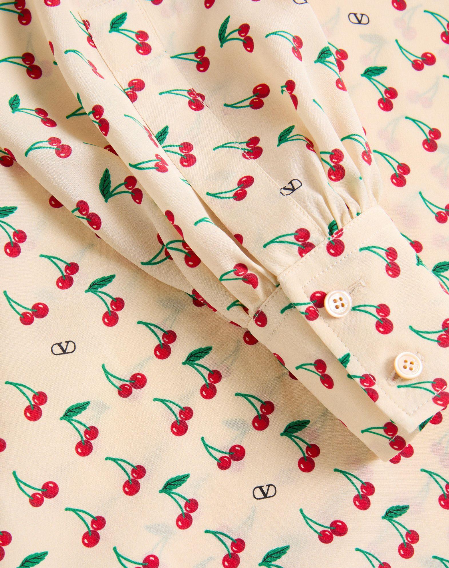 Crepe De Chine Shirt With Cherryfic Print Product Image