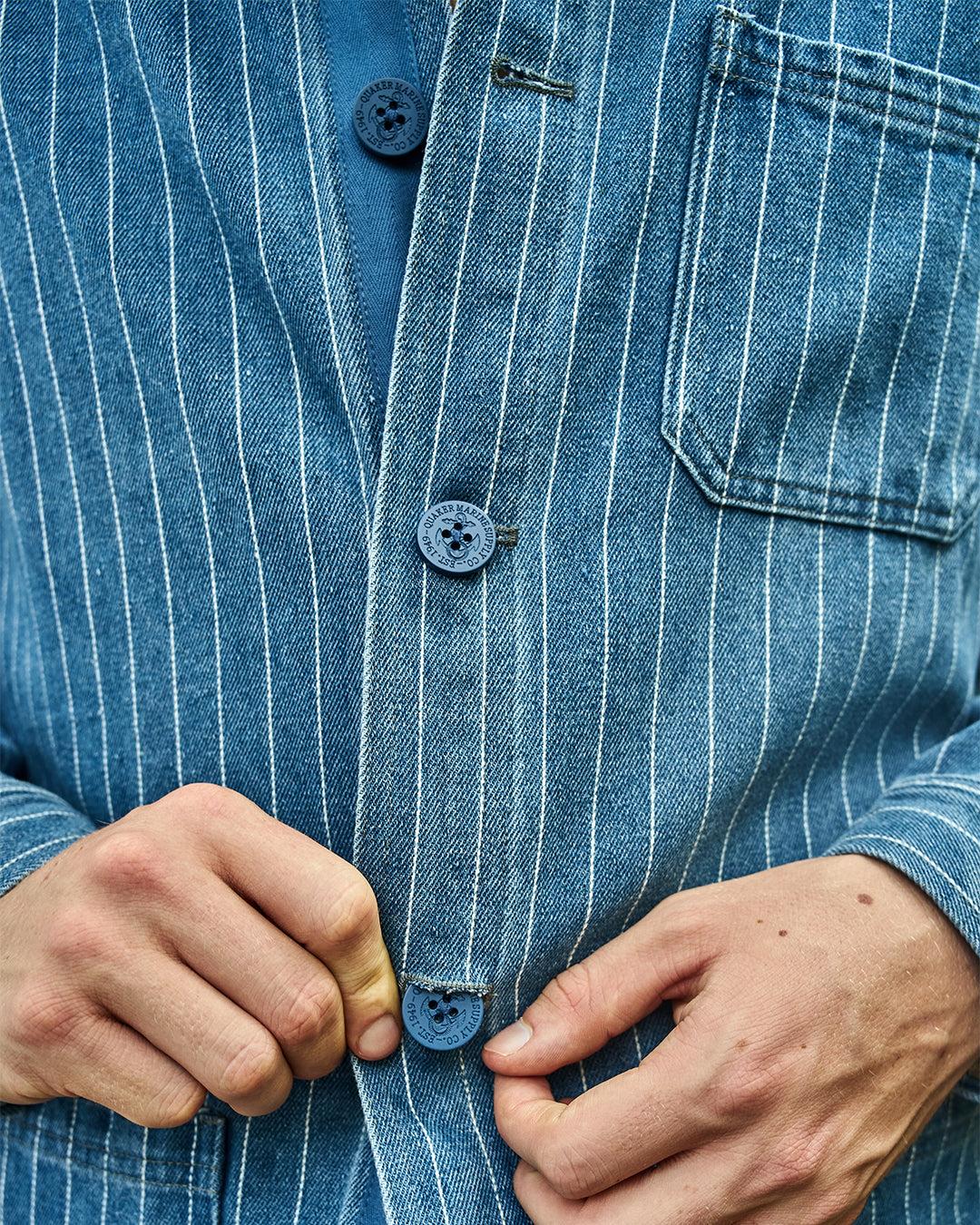 French Workman’s Jacket in Pinstripe Denim Product Image