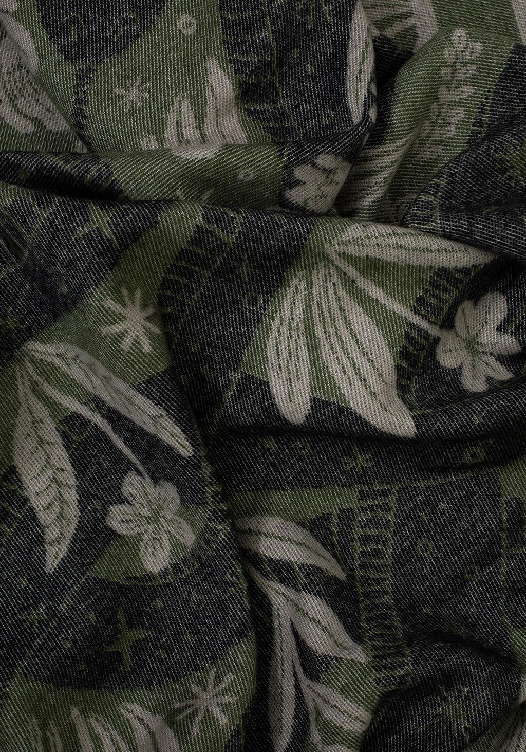 Deception Floral Snake Woven Blanket - Green Product Image