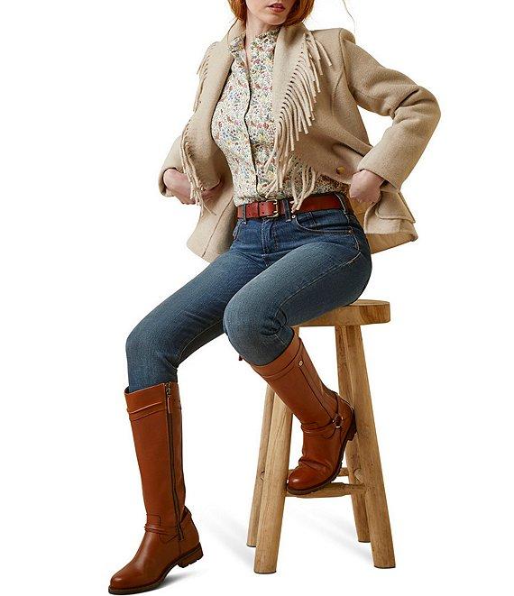 Ariat Clarion Floral Twill Long Sleeve Ruffle Trim Button Front Blouse Product Image