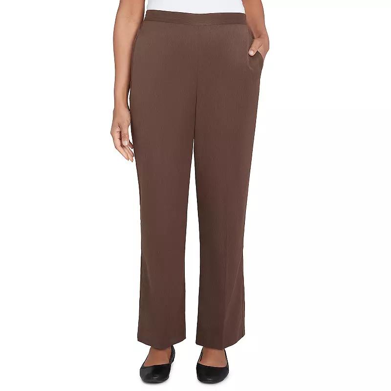 Women's Alfred Dunner Side Seam Pocket Medium Length Pant, Size: 16, Brown Product Image