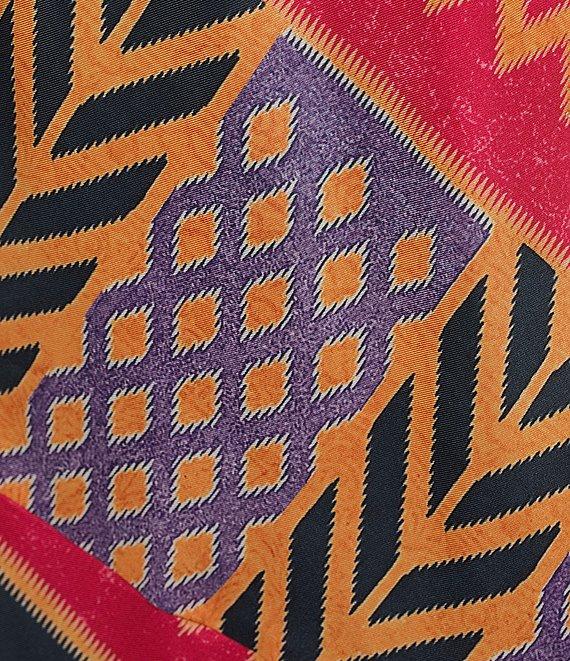 COREY LYNN CALTER Beatriz Woven Geo Ikat Print Round Neck Sleeveless Midi Shift Dress Product Image