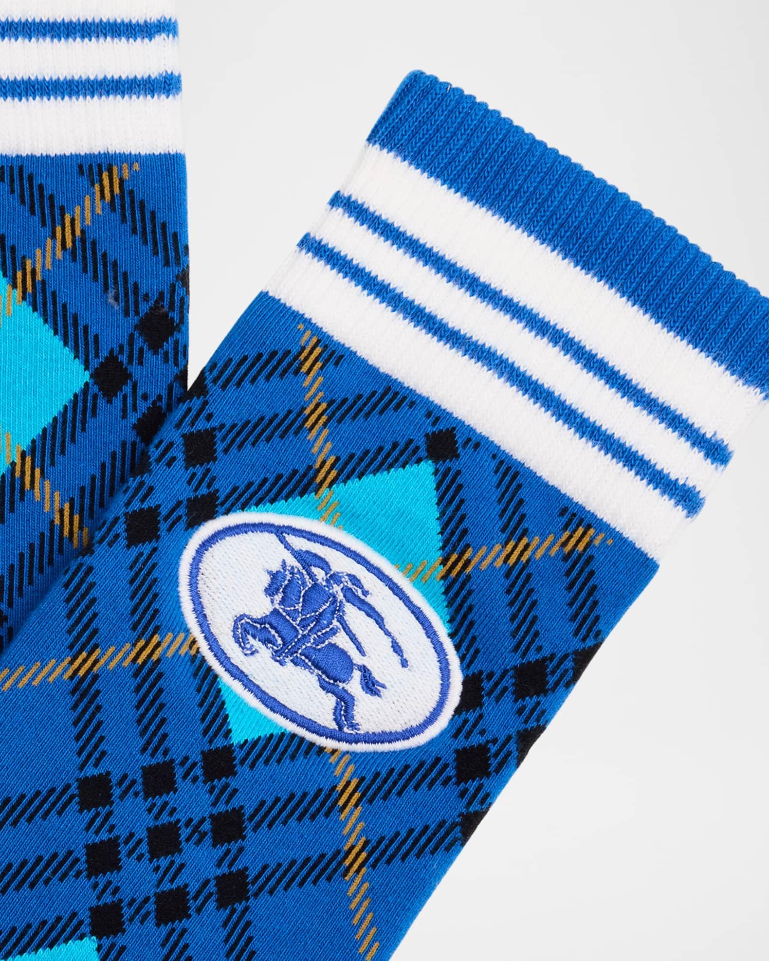 Men's Argyle Check Stretch Cotton-Blend Crew Socks Product Image