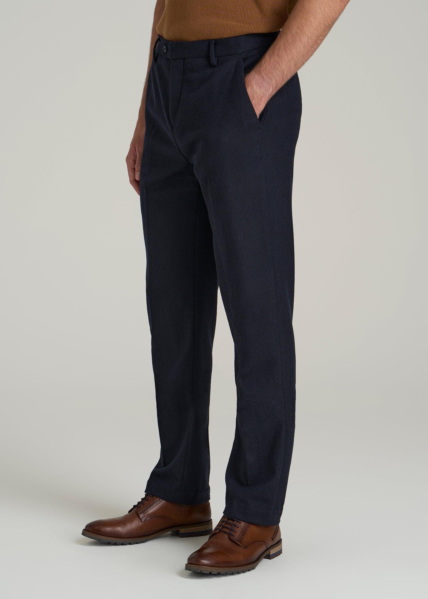 Wool Blend Dress Pants for Tall Men in Raven Blue Male Product Image