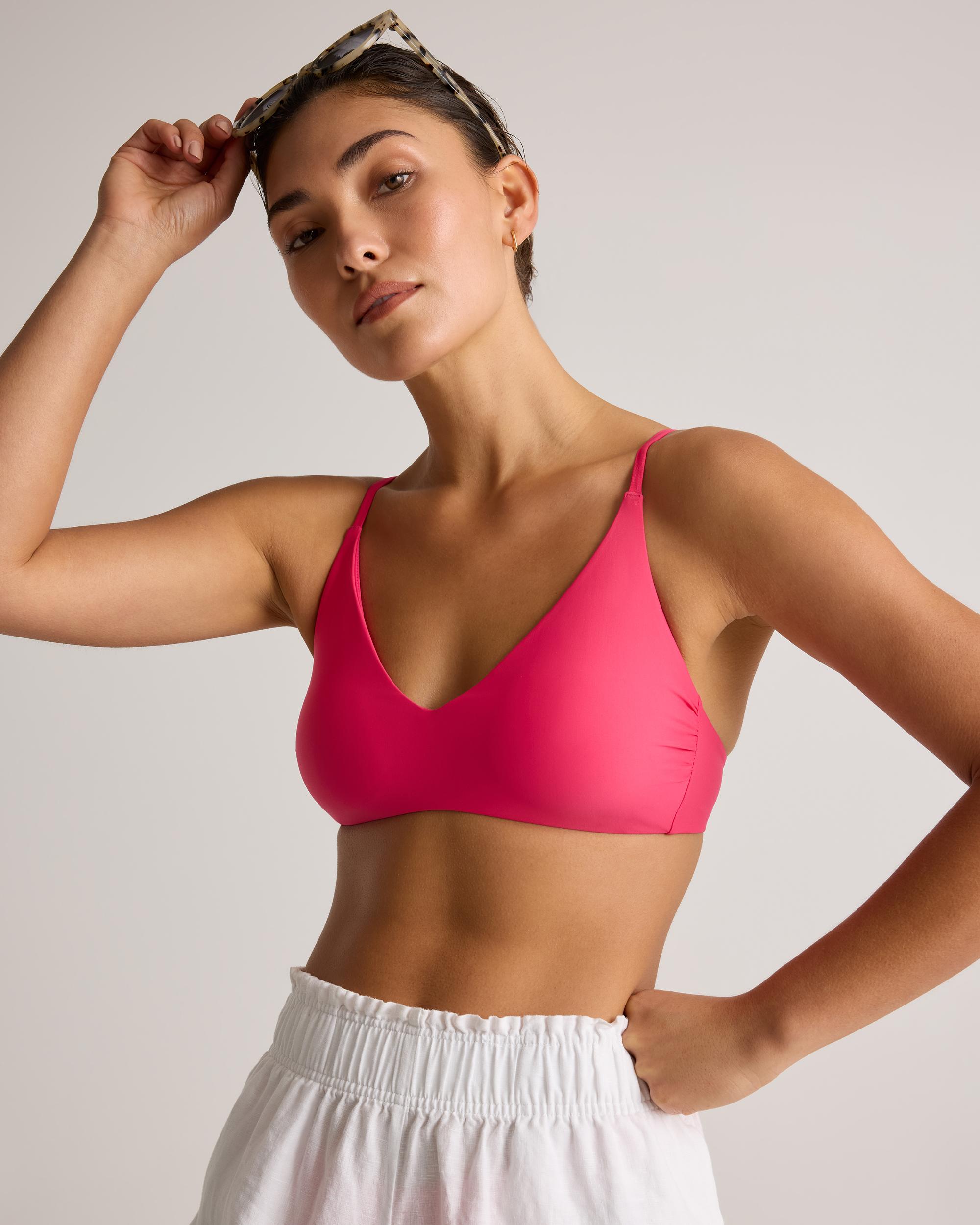 Quince | Women's Italian V-Neck Bikini Top 78% Recycled Polyamide, 22% Spandex Product Image