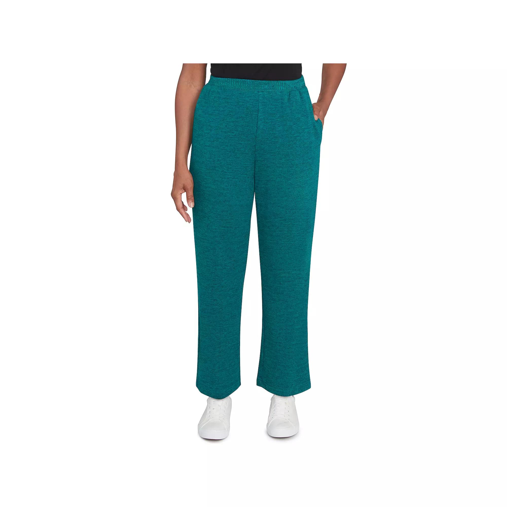 Women's Alfred Dunner Classic Straight Leg Medium Length Pants, Size: Large, Green Product Image