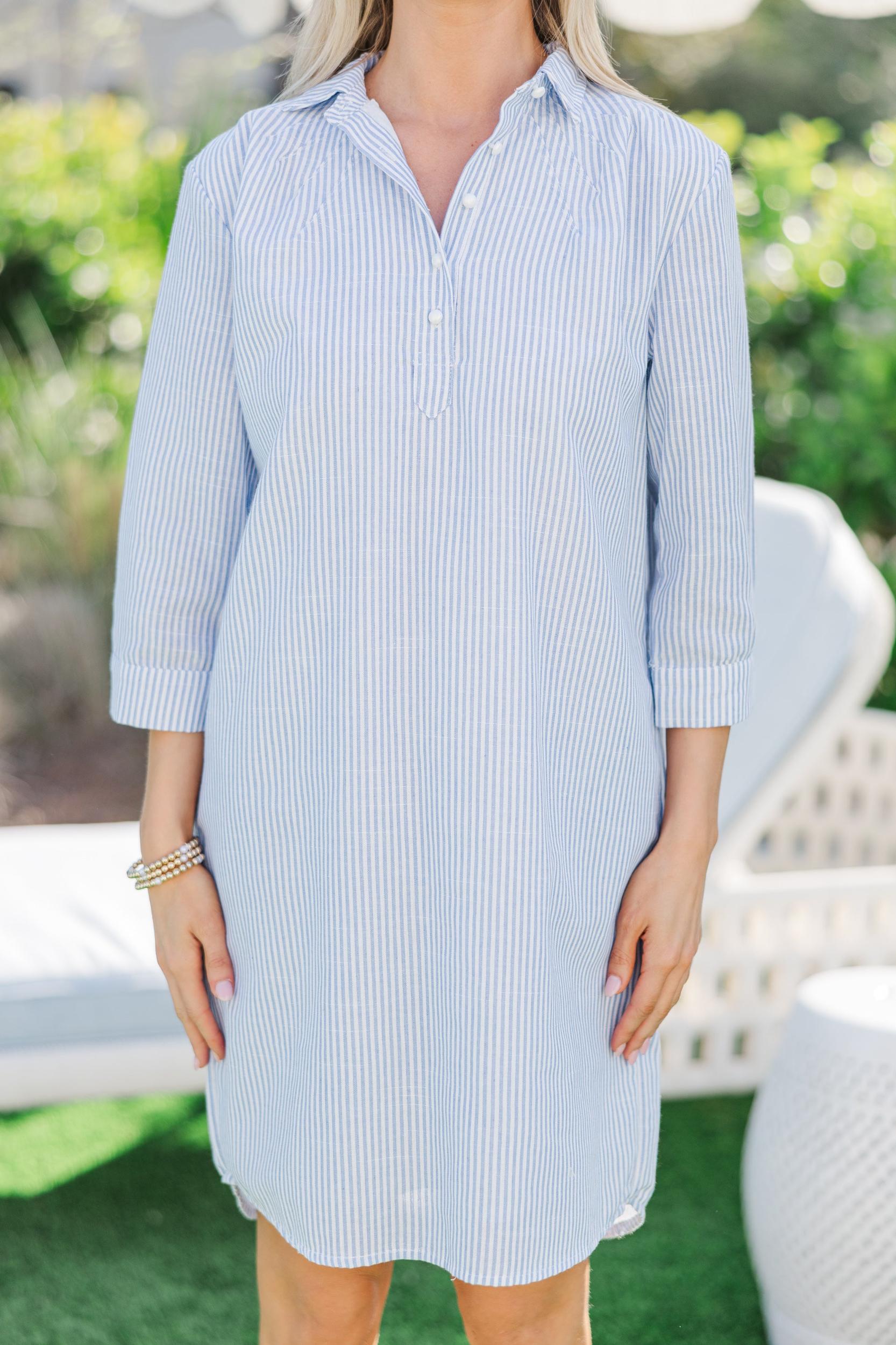 In Plain Sight Blue Striped Dress Female Product Image