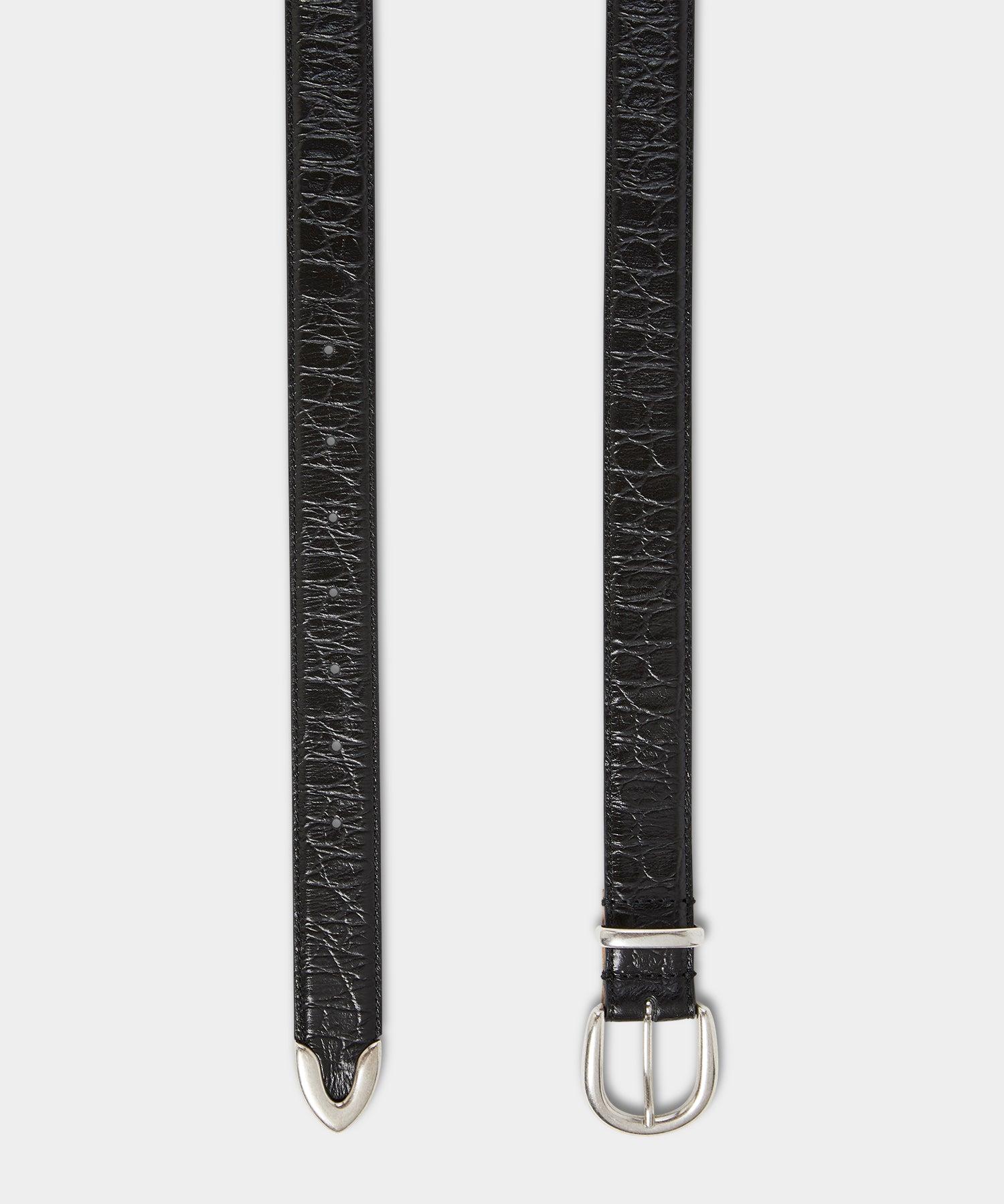 Italian Crocodile Embossed Leather Belt Product Image