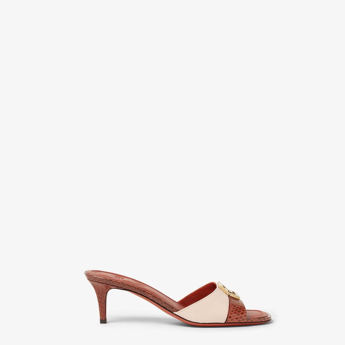 Fendi FFoldBlue and gray ayers medium-heeled sandals Product Image