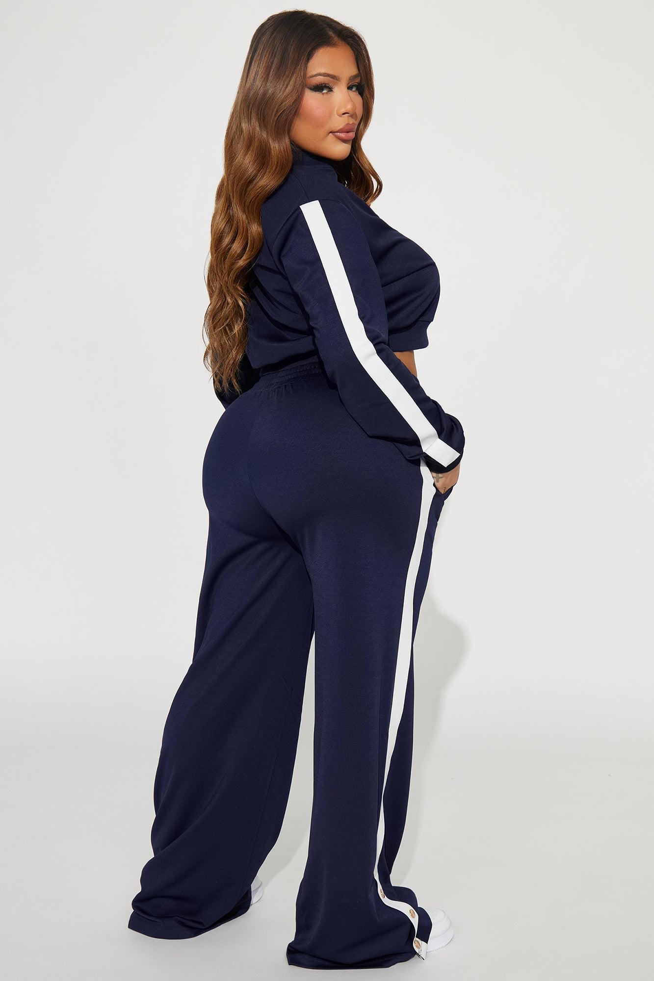 Hanging Out Later Track Pant Set - Navy Product Image